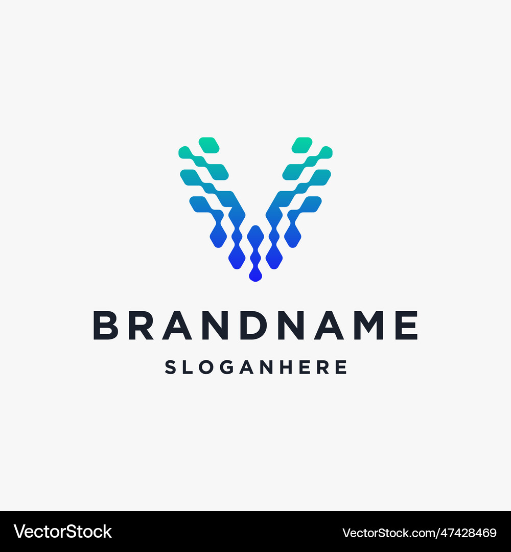 Logo initial letter v Royalty Free Vector Image