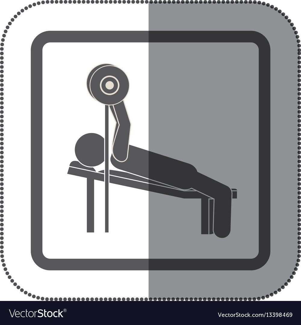 Man practicing weights lying down icon Vector Image Man practicing weights lying down icon