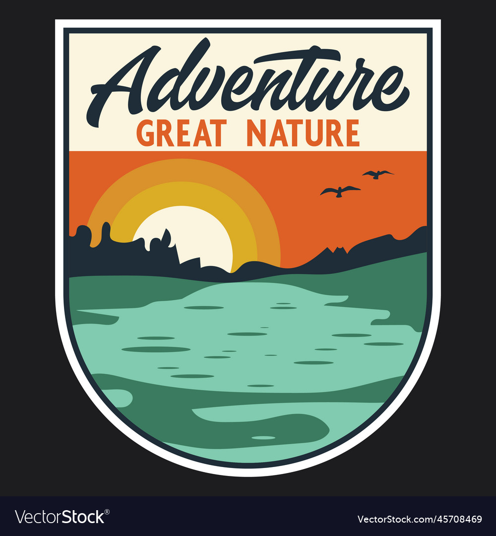 Mountain vintage badge sticker and t-shirt design