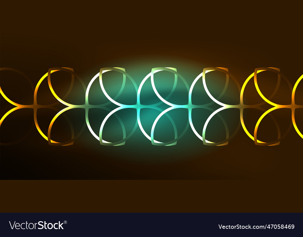 Neon lines and waves abstract background techno
