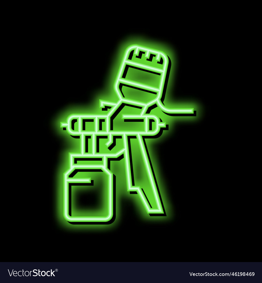 Paint tool from air compressor neon glow icon