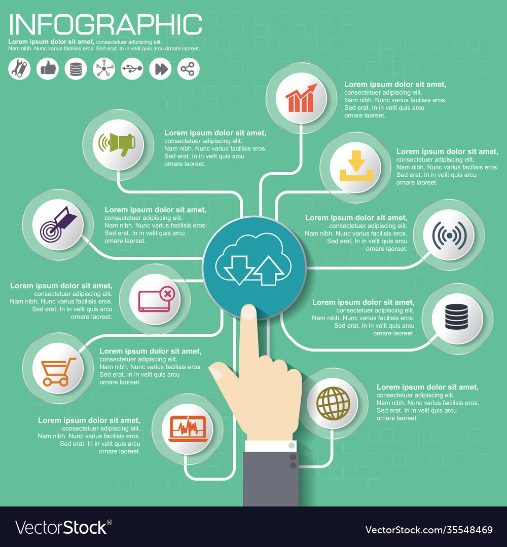 Part report with logo and icons set vector image Part report with logo and icons set