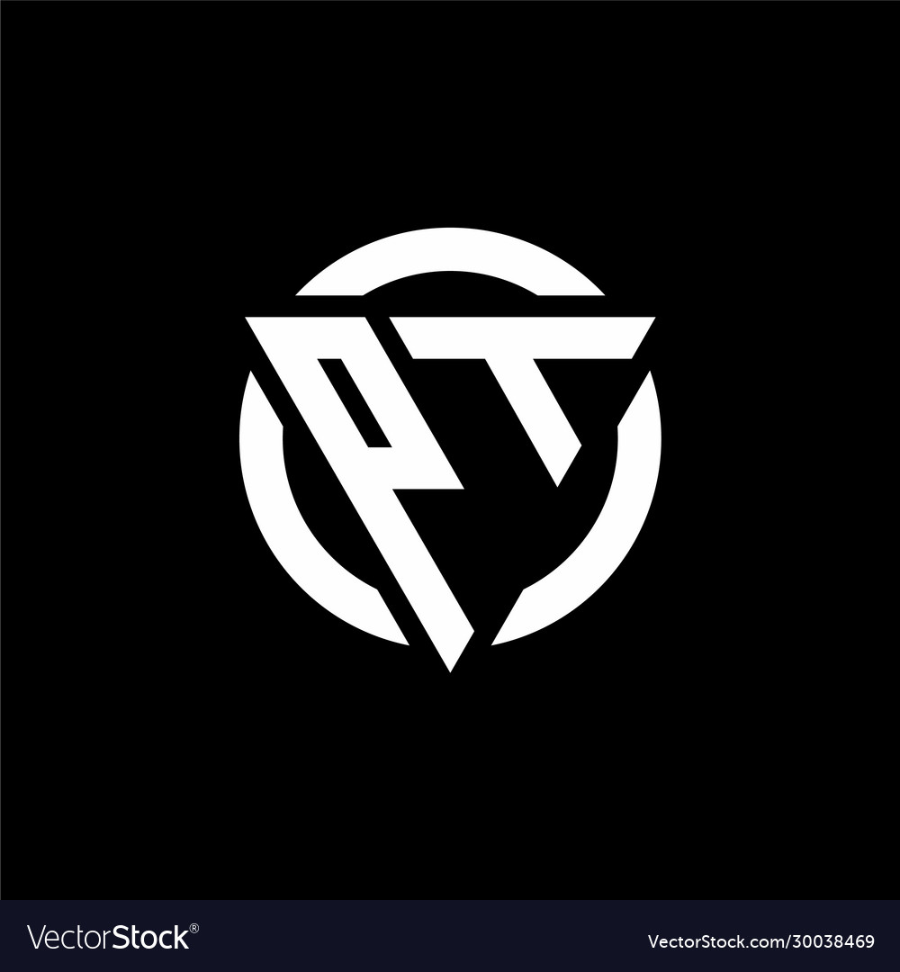 Pt logo with triangle shape and circle rounded