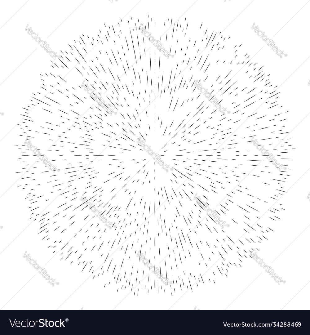 Radial radiating lines abstract burst element