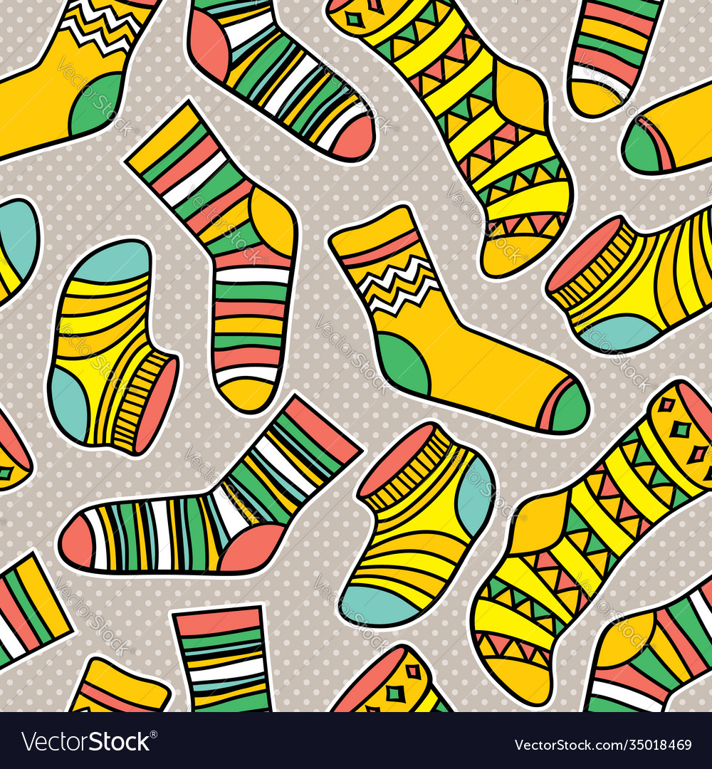 Seamless abstract pattern with socks