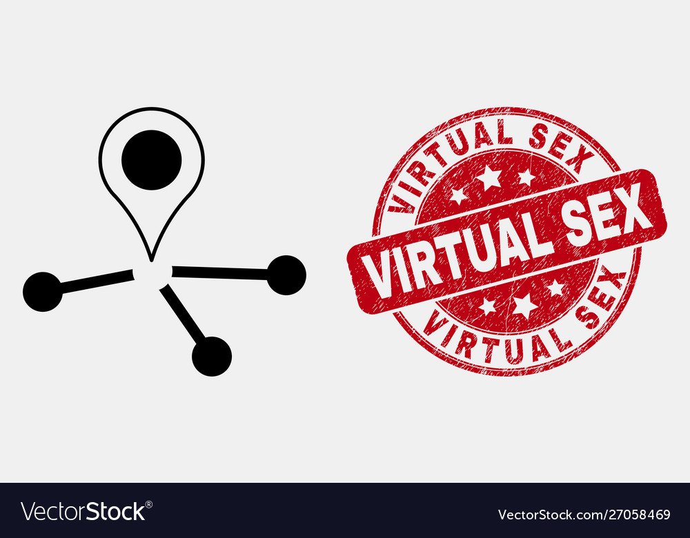 Stroke map pointer links icon and distress vector image Stroke map pointer links icon and distress