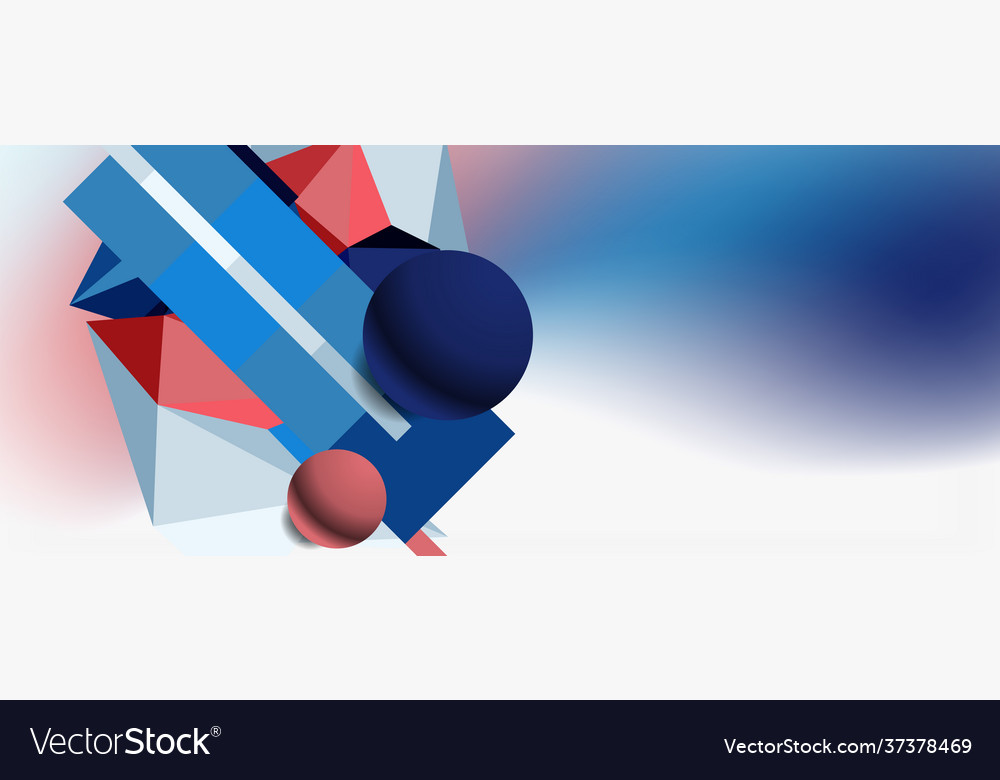 Trendy 3d geometric composition design template Vector Image