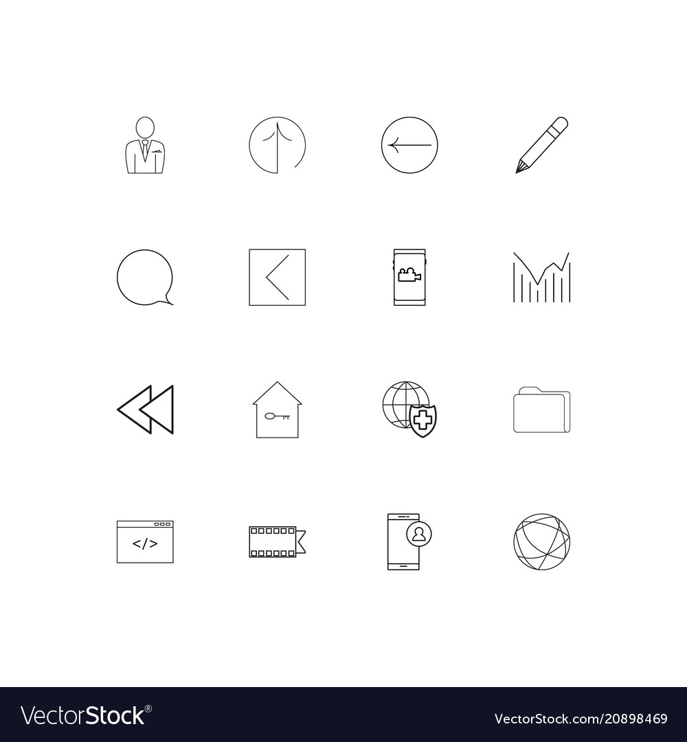 Web linear thin icons set outlined simple