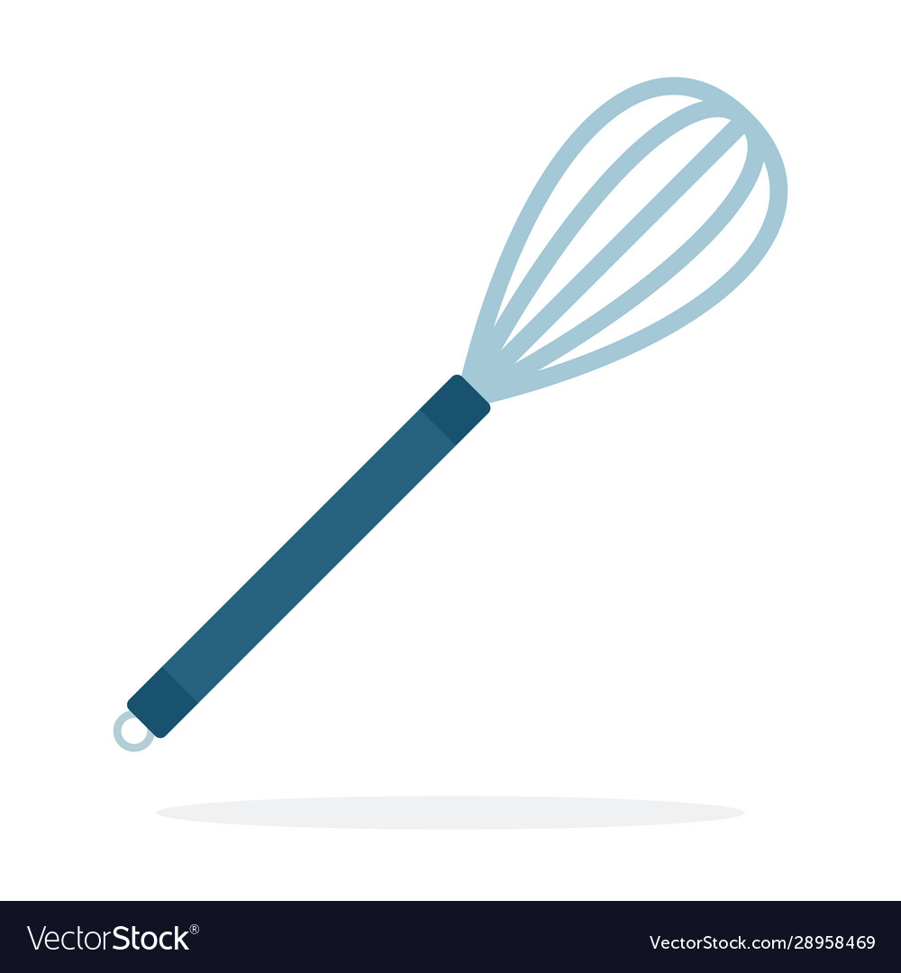 Whisk for whipping flat material design isolated