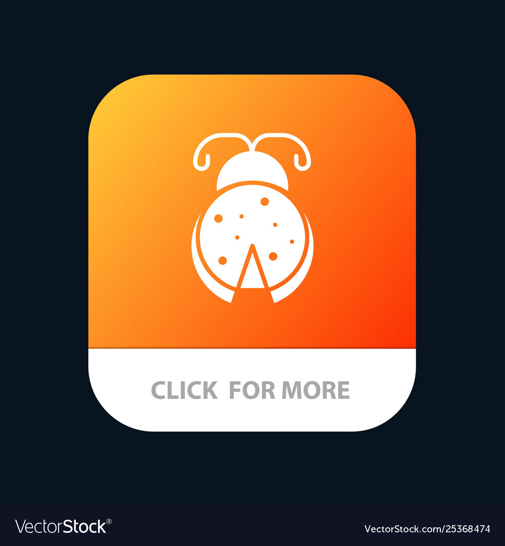 Bug insect ladybug spring mobile app button