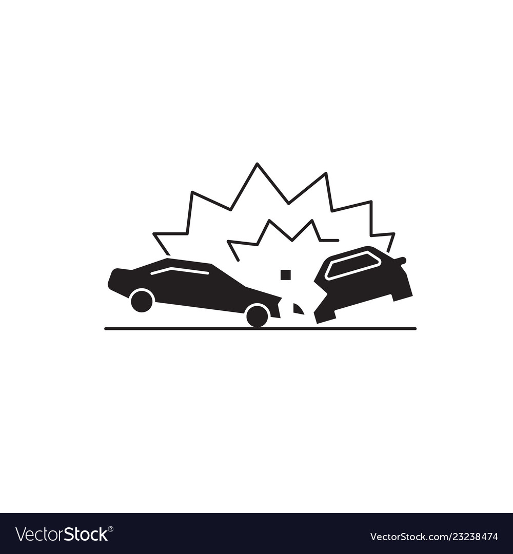 Car accident black concept icon