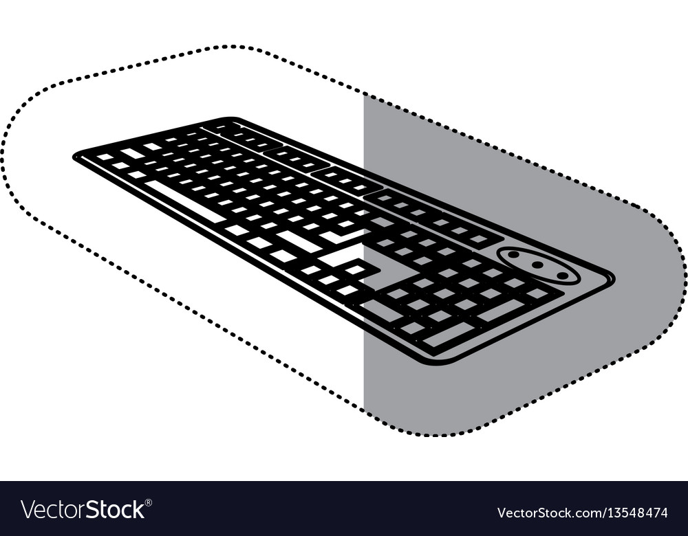 Contour computer keyboard icon