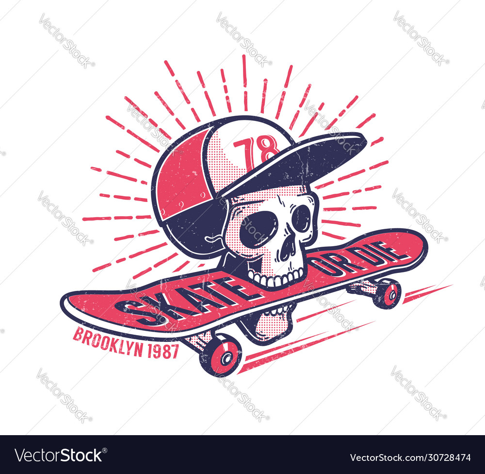 Cool youth skateboarding authentic retro street Vector Image