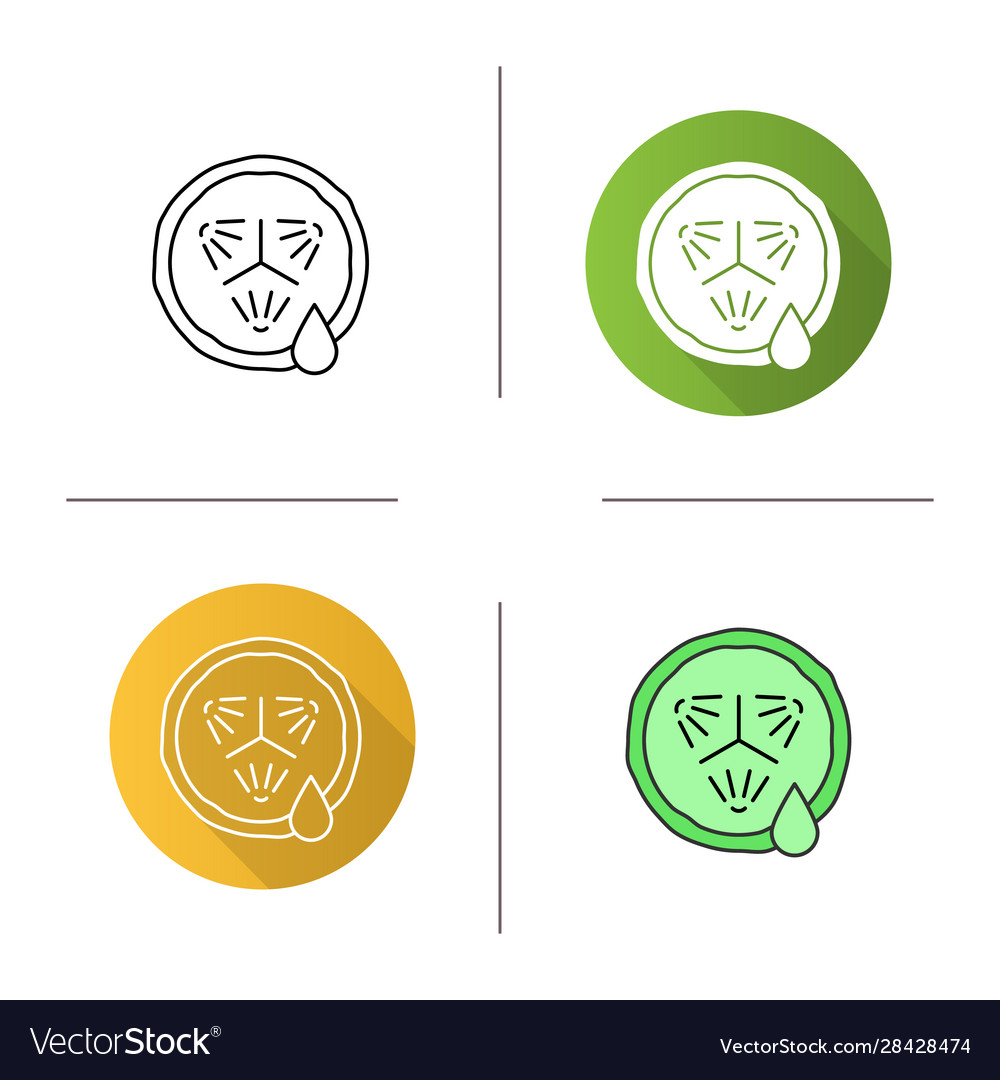 Cucumber slice with juice icon vector image Cucumber slice with juice icon