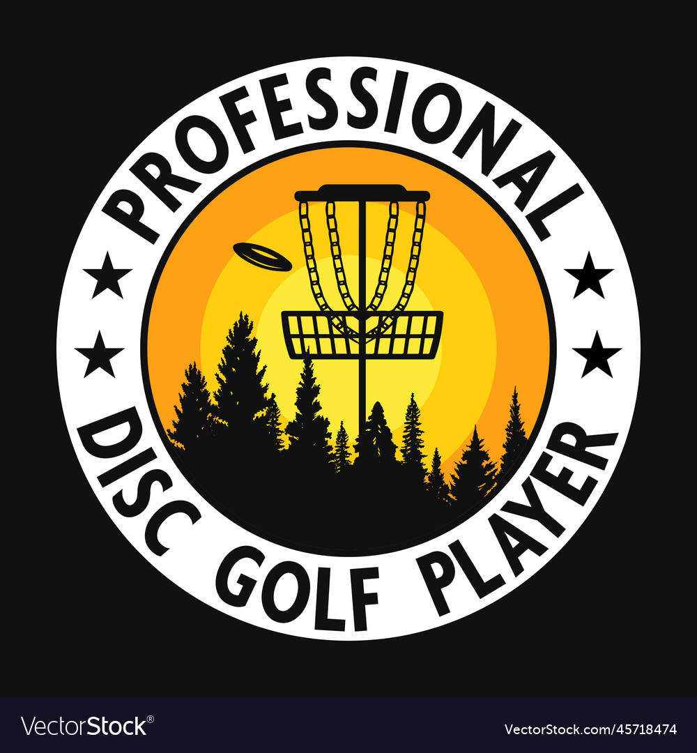 Disc golf vintage badge sticker and t-shirt design