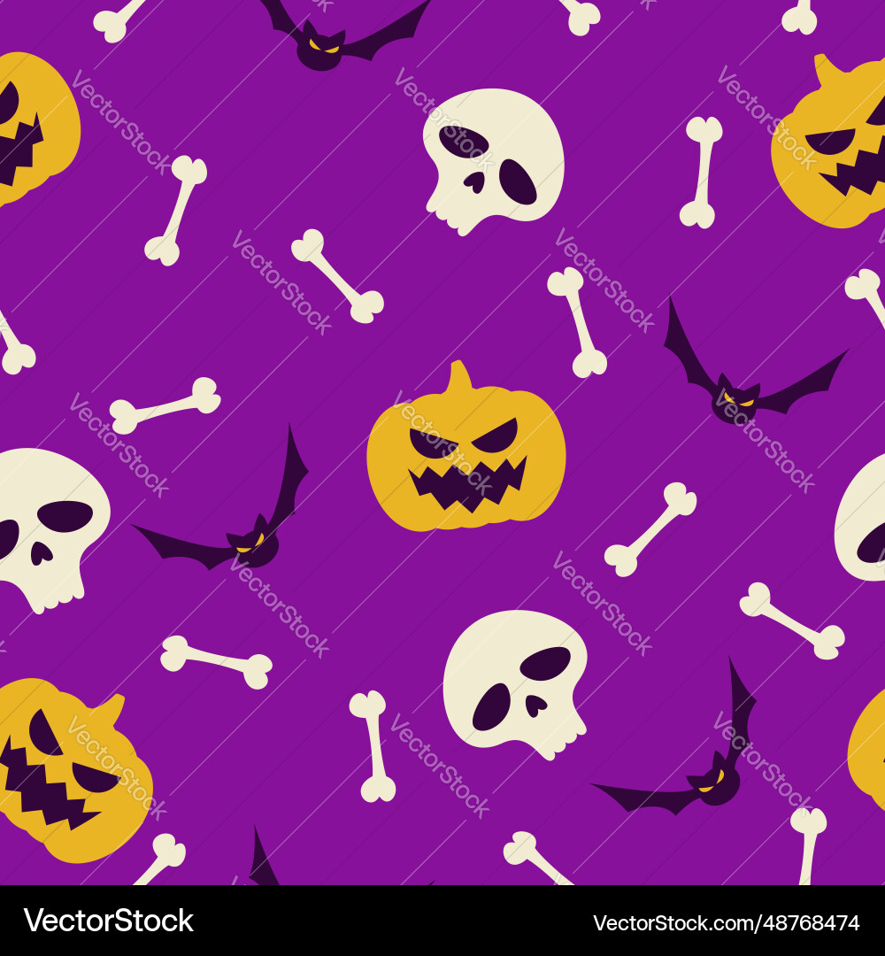 Halloween seamless pattern with pumpkins Vector Image