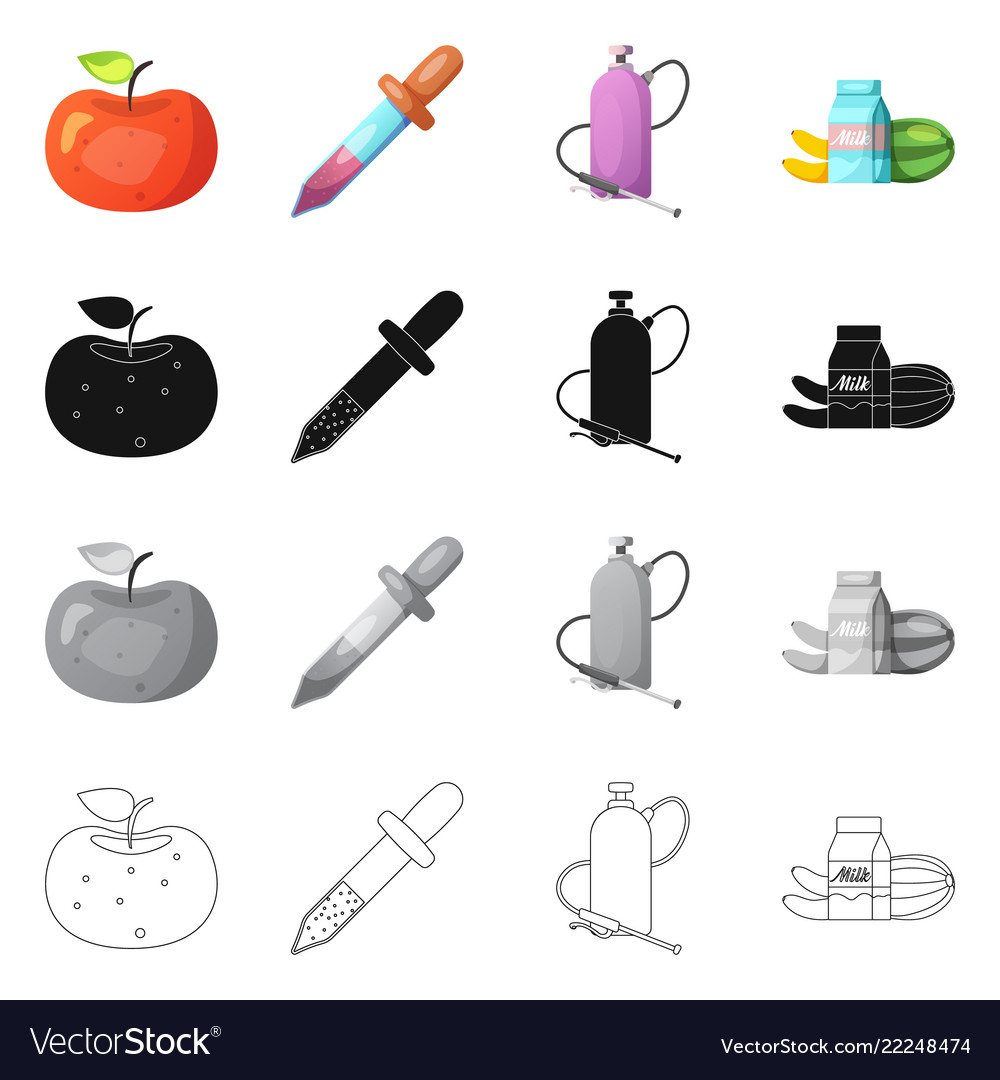 Isolated object of and icon collection Vector Image Isolated object of and icon collection