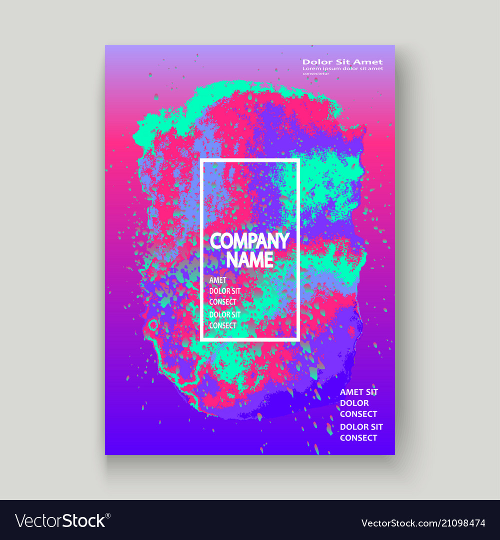 Neon splash artistic cover design fluid