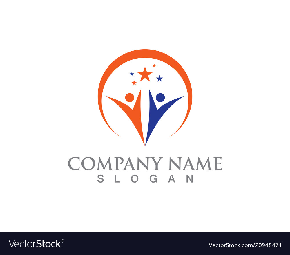 Star people logo success template icon design Vector Image