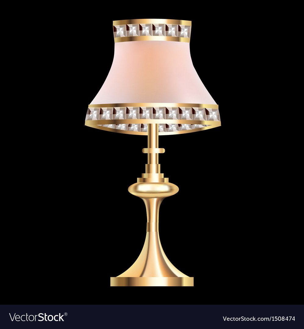 Table lamp with crystal pendants