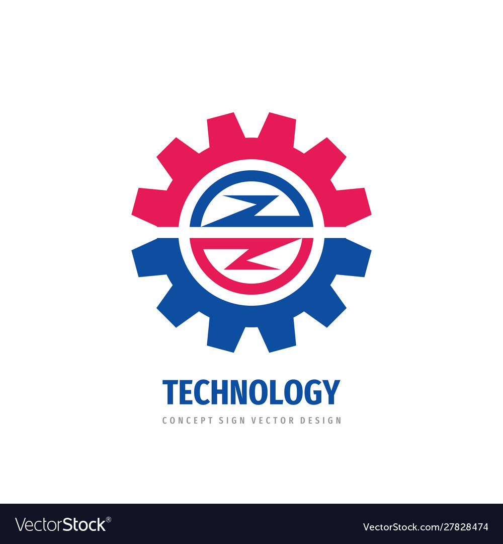 Technology gear concept logo template design Vector Image