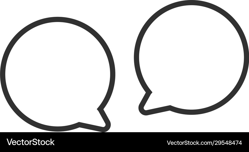 Two linear speech bubbles icon round speech Vector Image