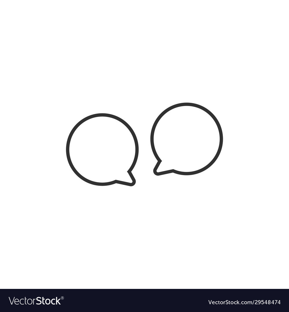 Two linear speech bubbles icon round