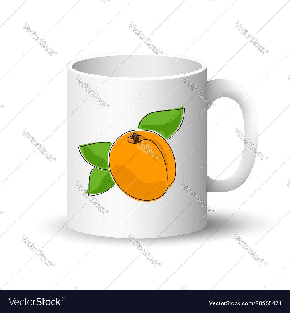 White mug with apricot