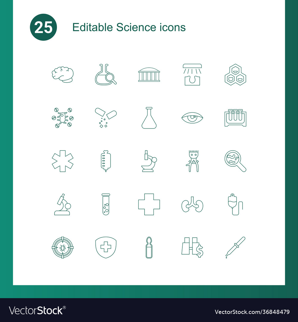 25 Wissenschaftsikonen vector image 25 Wissenschaftsikonen