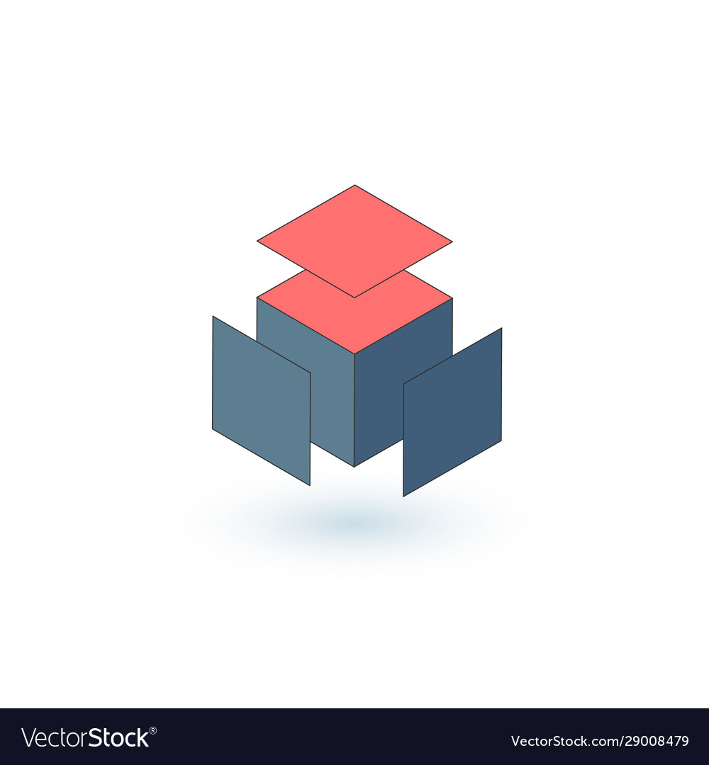3d cube graphic design mathematical structure