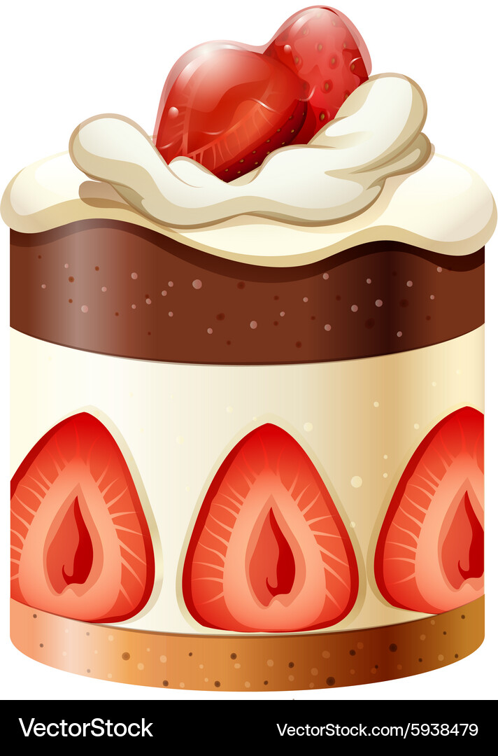 Cake With Chocolate And Strawberry Royalty Free Vector Image