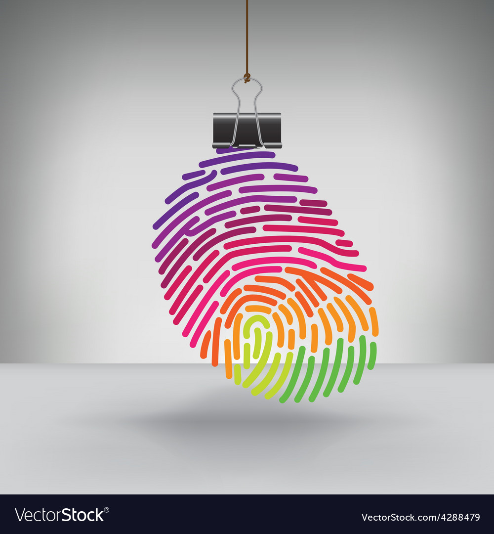 Clip fingerprint rainbow Royalty Free Vector Image