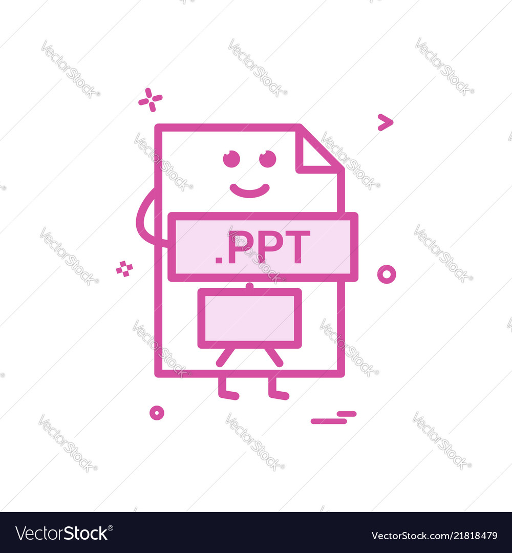 Computer ppt file format type icon design