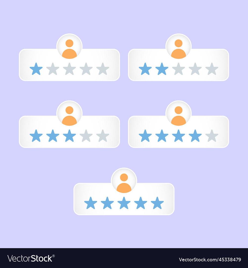 Customer testimonial review with star rating Vector Image