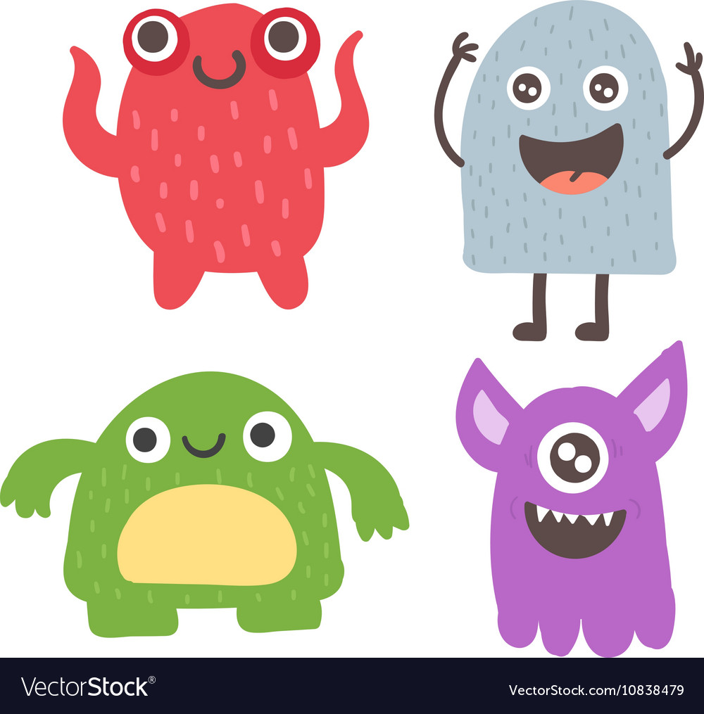 Cute monsters set