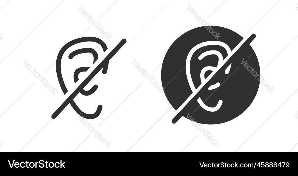 Deaf hear disability icon ear impaired disabled Vector Image
