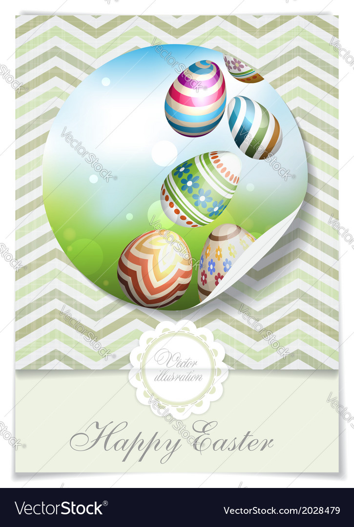 Easter background with eggs in grass Royalty Free Vector