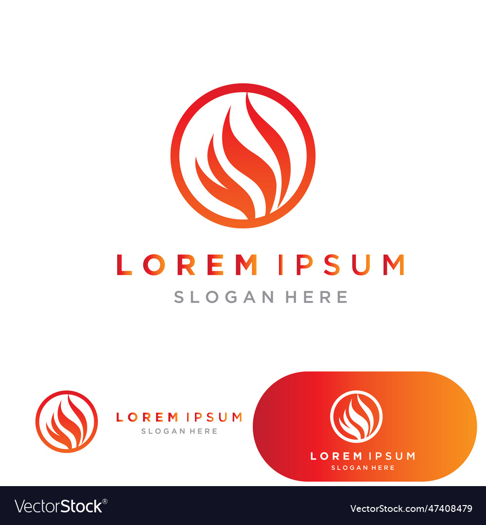 Fire flame logo icon design template Royalty Free Vector