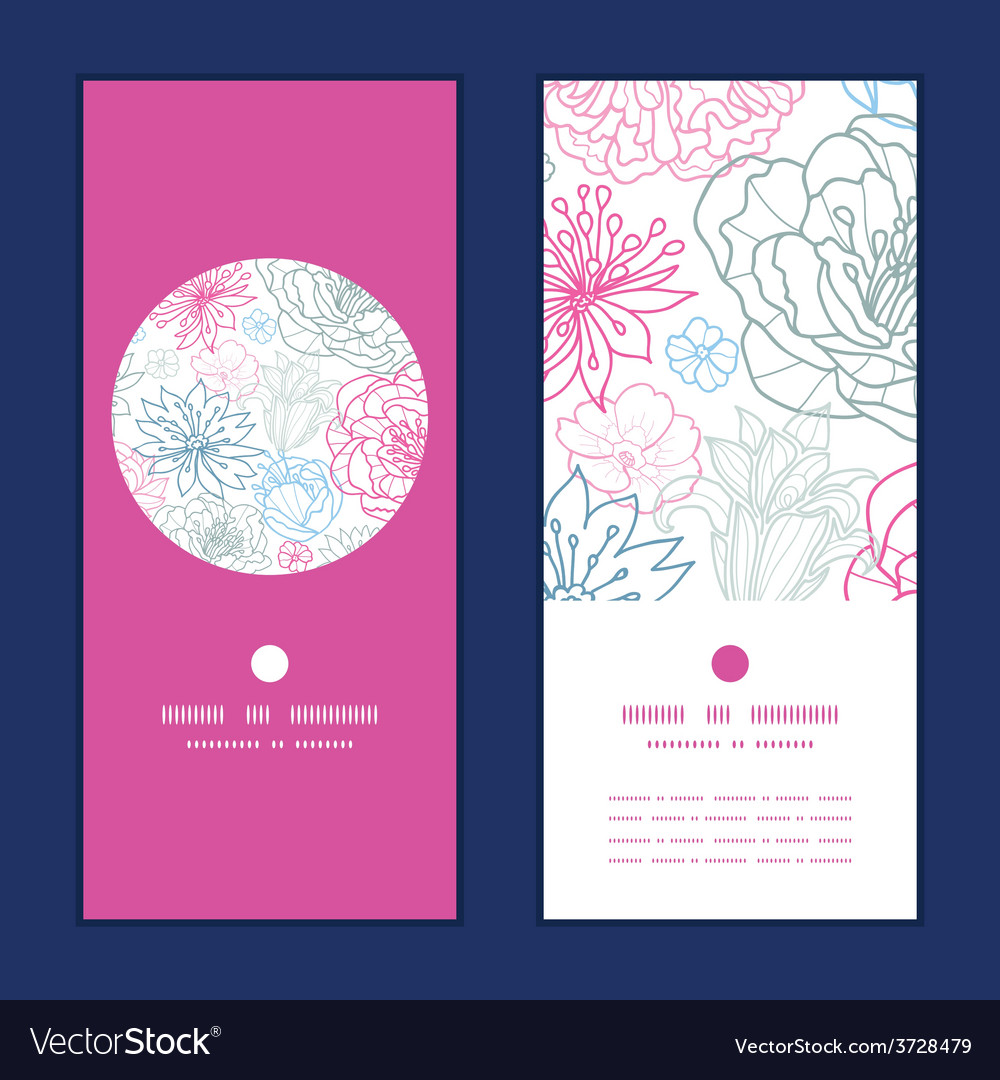 Graue und rosa lineare Blumen vertikal