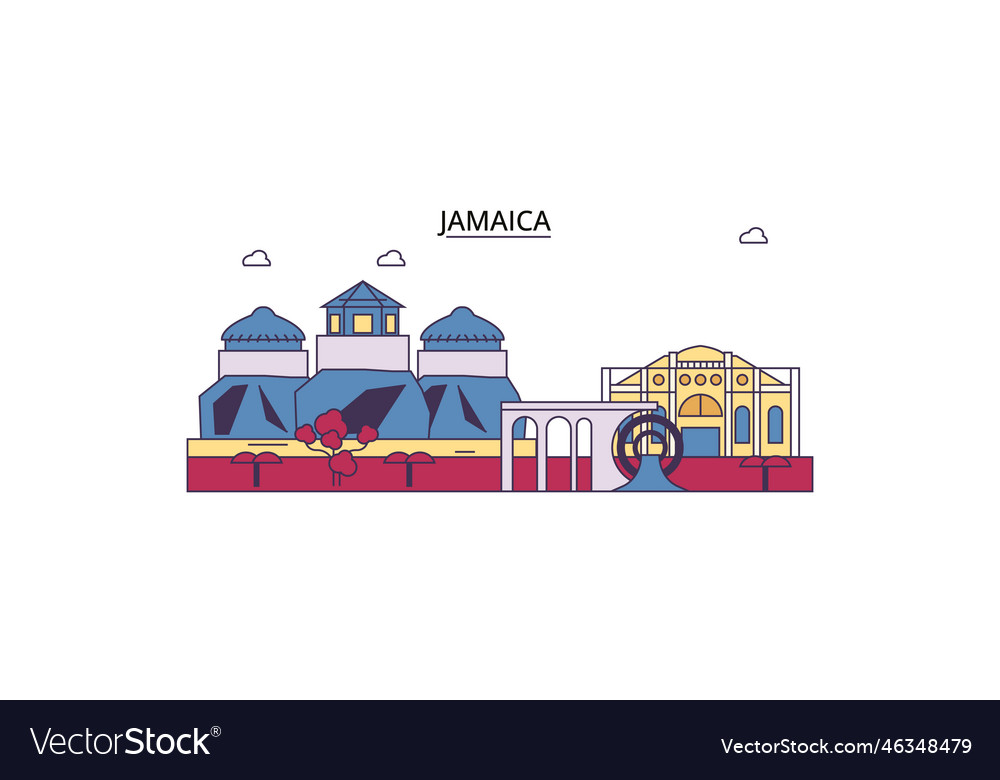 Jamaica tourism landmarks city travel Royalty Free Vector