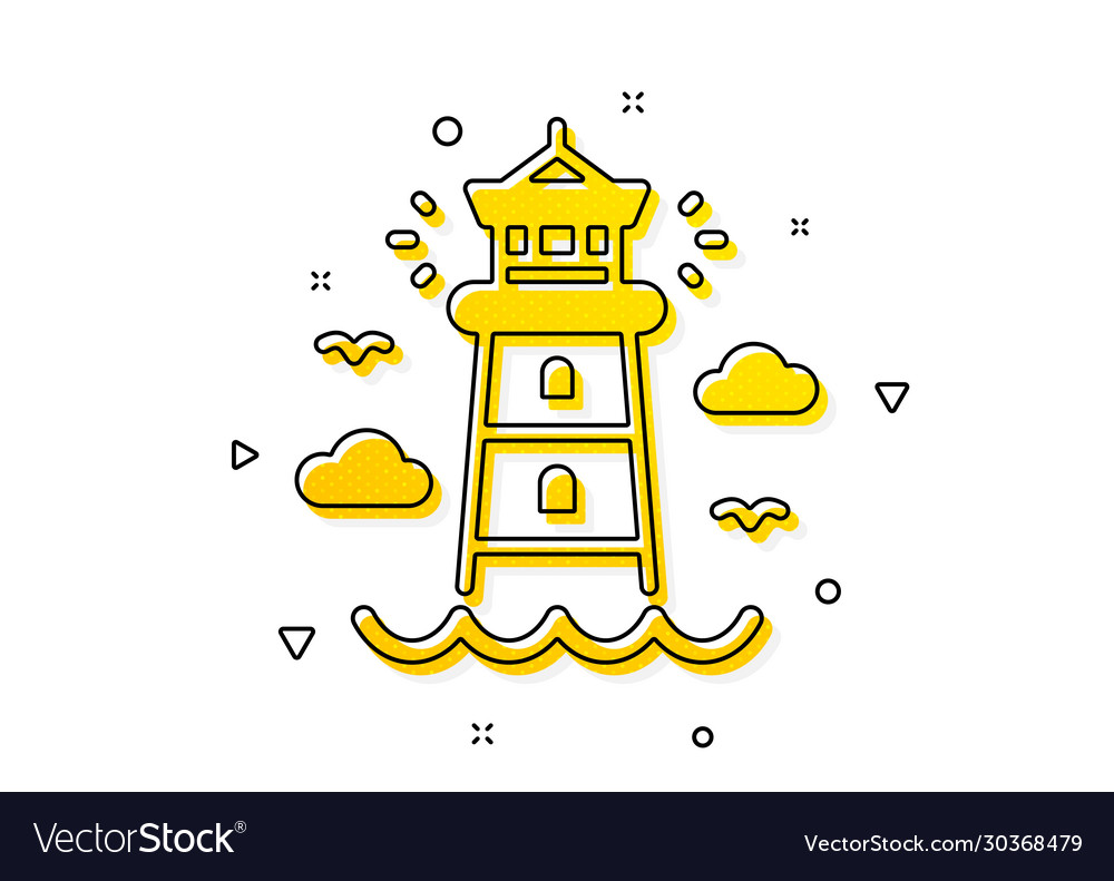 Lighthouse icon beacon tower sign searchlight Vector Image