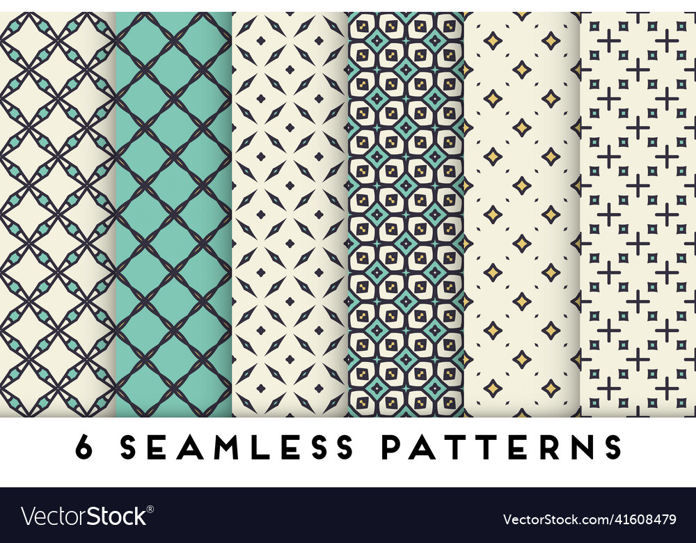 Simple seamless pattern collection with colorful Vector Image Simple seamless pattern collection with colorful