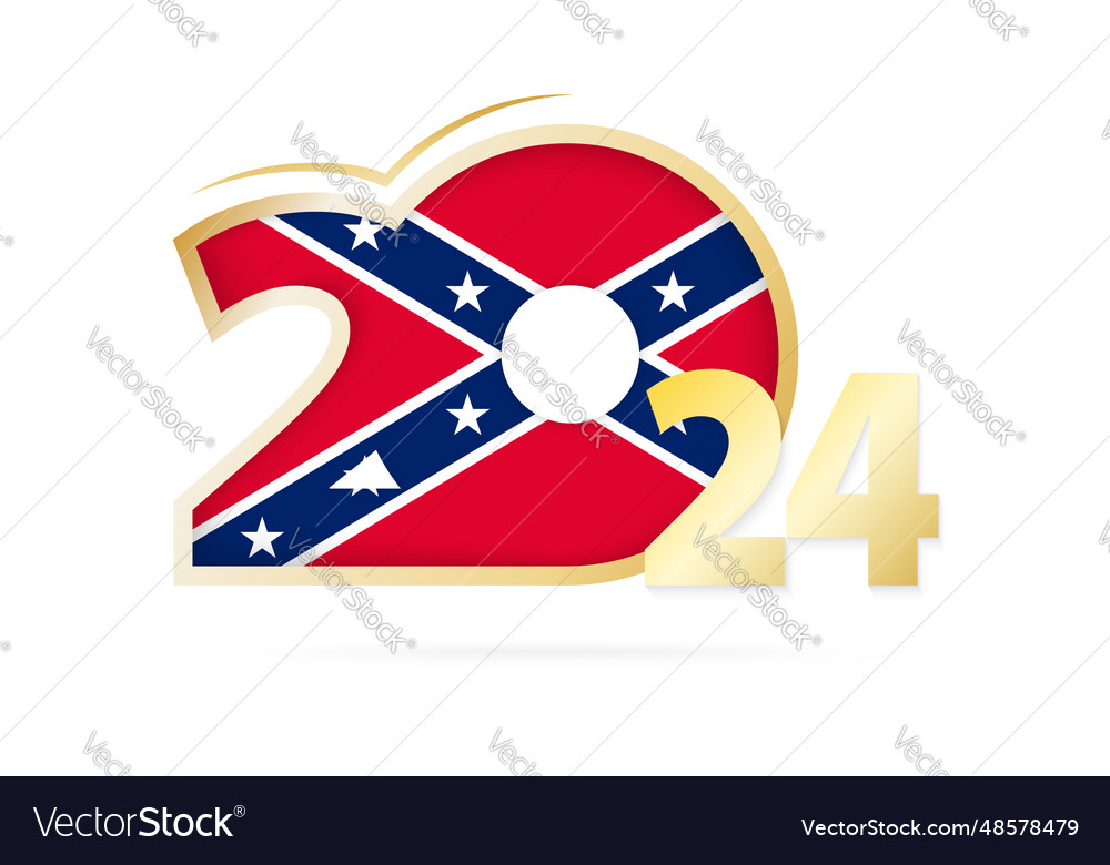 Year 2024 with confederate flag pattern