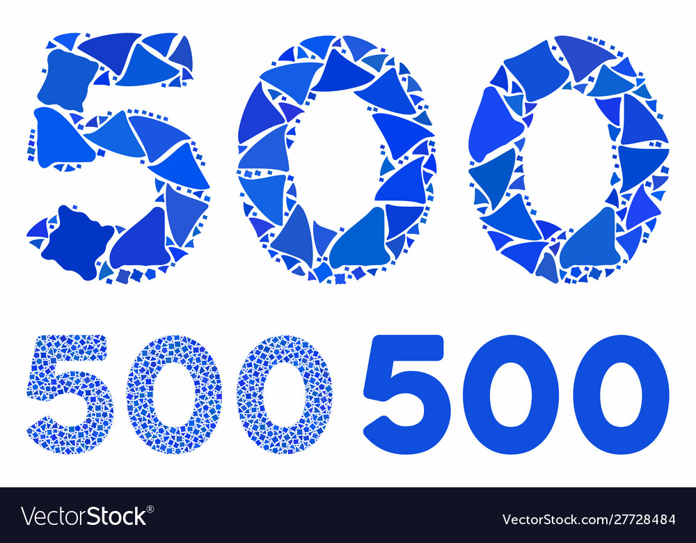 500 digits text composition icon raggy items