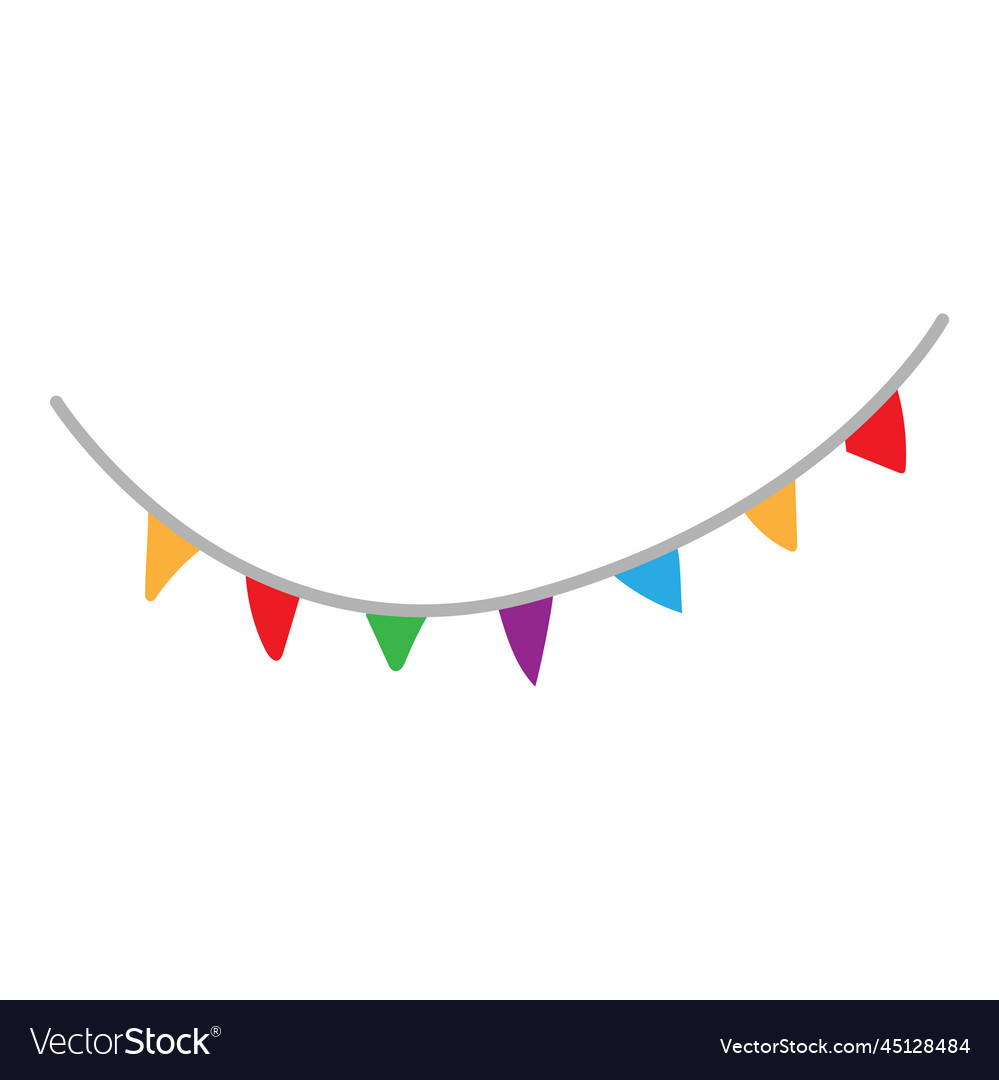 Birthday party decoration flag hand drawn clipart