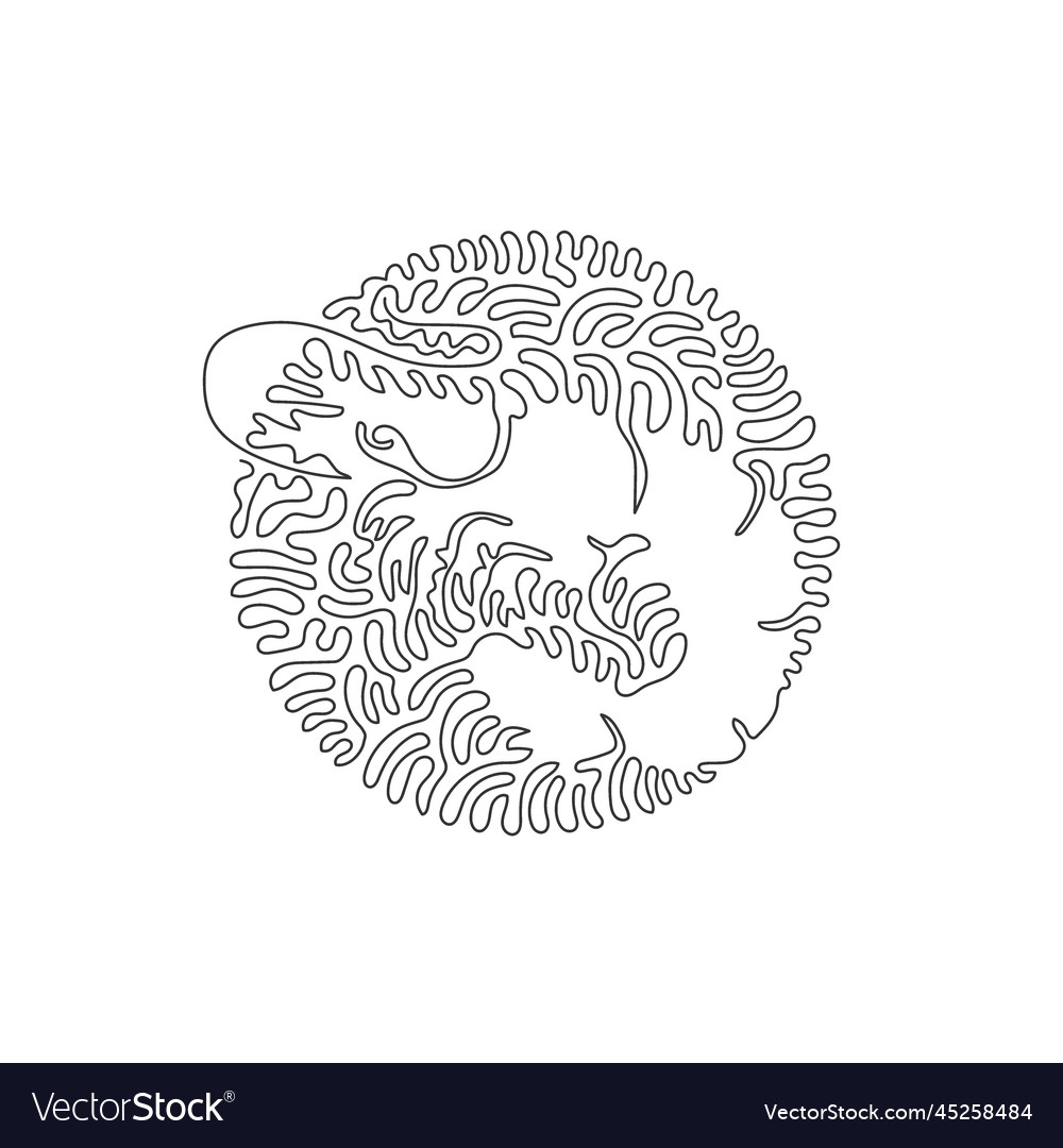 Continuous one curve line drawing of exotic Vector Image Continuous one curve line drawing of exotic