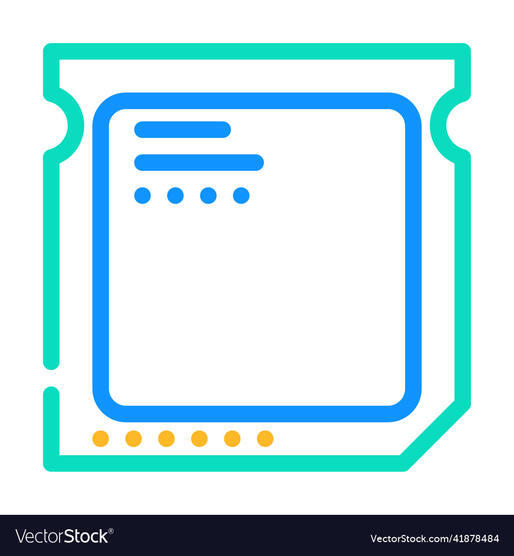 Cpu computer detail color icon vector image Cpu computer detail color icon