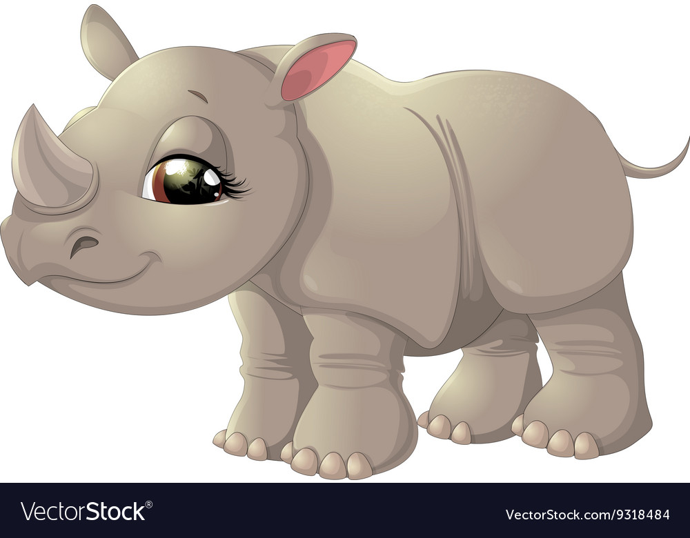 Download Cute baby rhinoceros sitting Royalty Free Vector Image