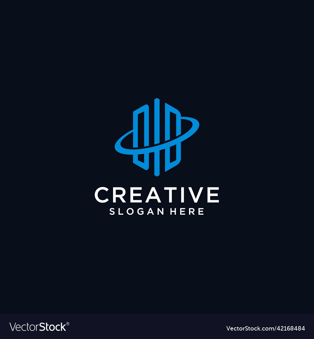 Dd initial monogram logo with hexagonal shape Vector Image Dd initial monogram logo with hexagonal shape
