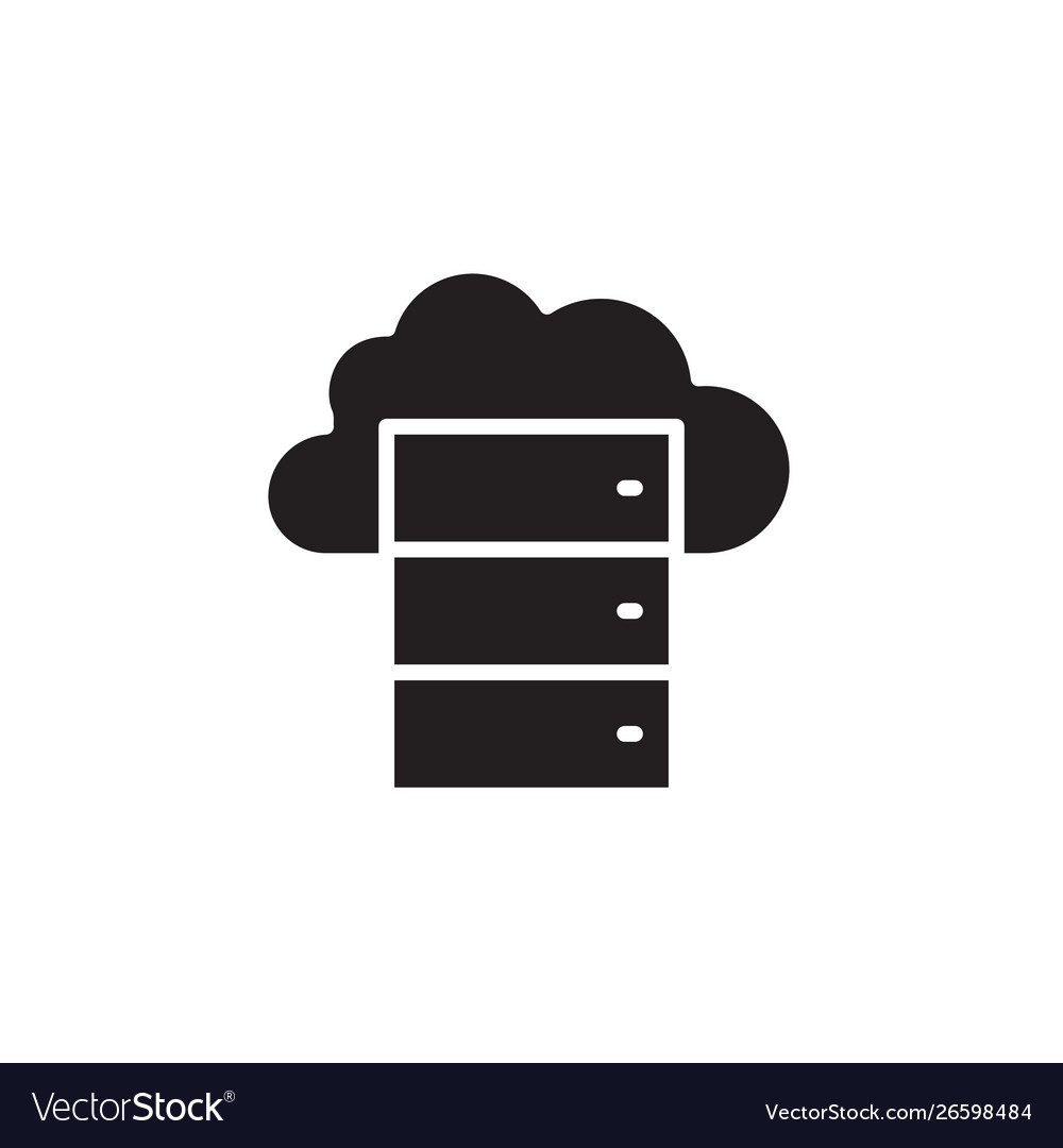 Flat glyph data server database web storage icon Vector Image Flat glyph data server database web storage icon